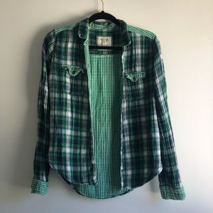 Abercrombie Green Plaid Shirt